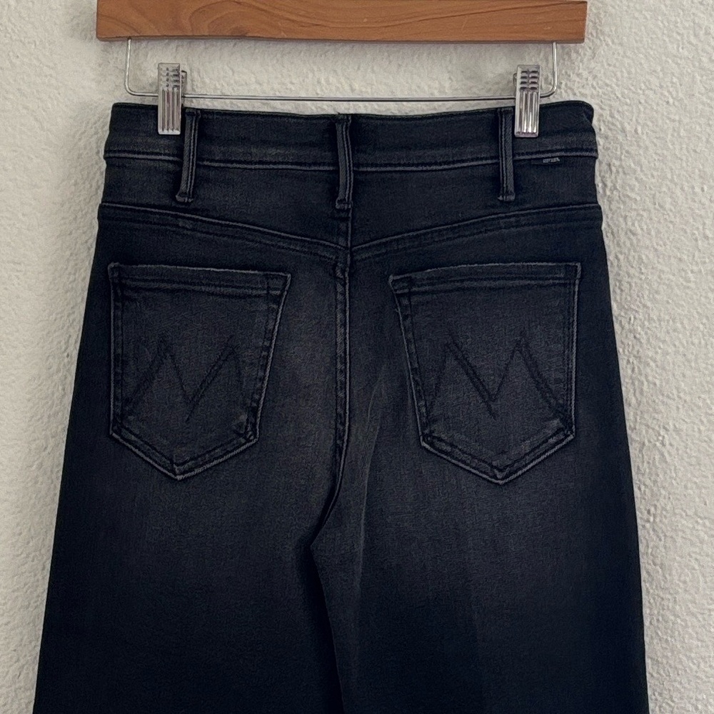 Mother Lil Hustler Roller Sneak Jeans Not Today Satan Wide Leg Denim Size 28 - Picture 13 of 16